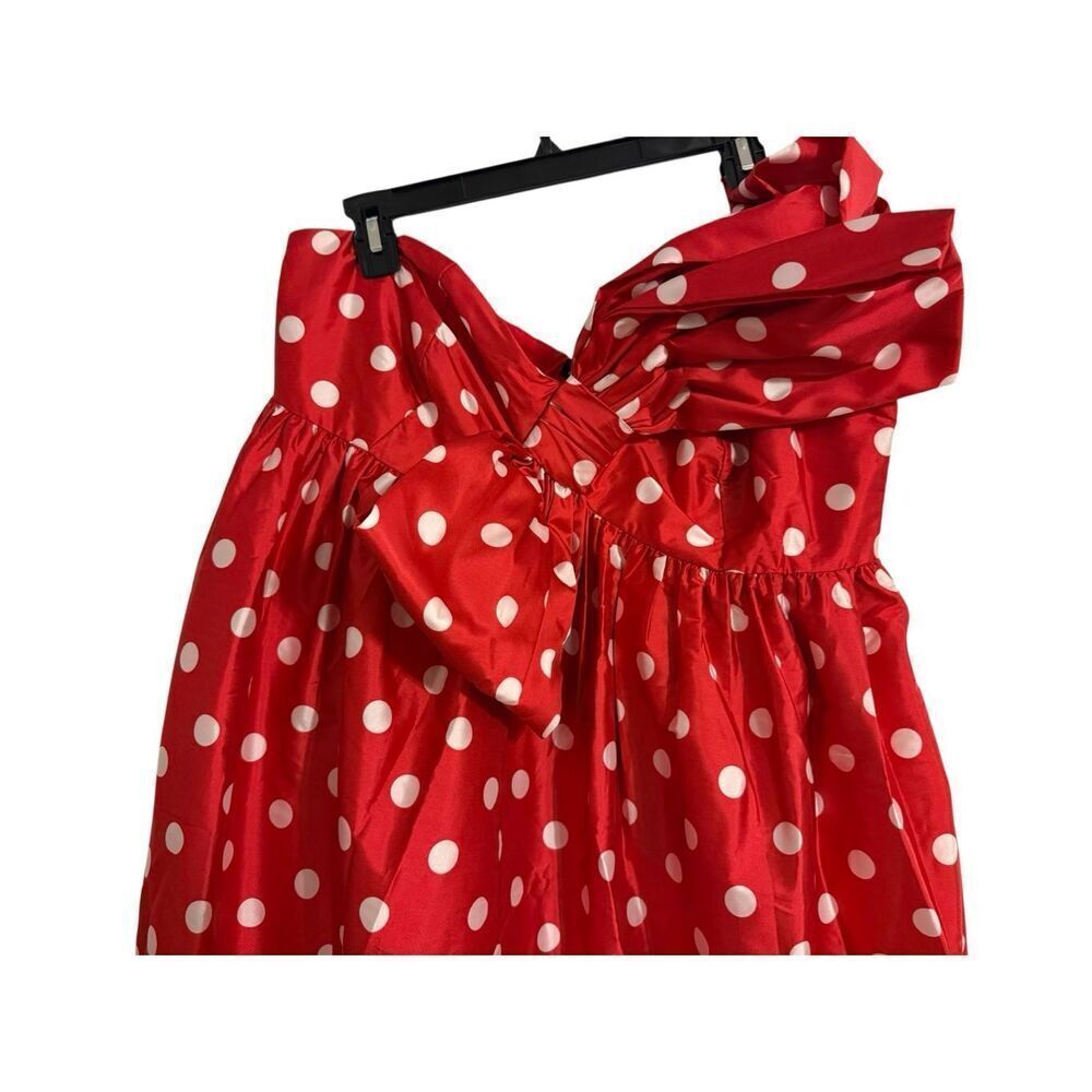 Brand New Anthropologie Atsu Sally Bow Polka Dots Red and White Maxi Dress 1X - Picture 7 of 15